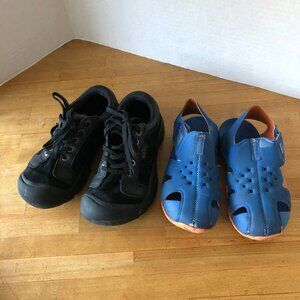 Set of 2 Kids Shoes Keen Black Boys Size US 1 & Wonder Nation Blue Size 11/12